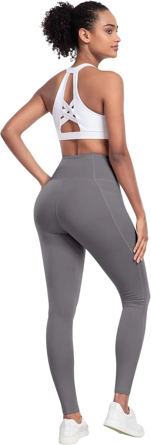 LZYVOO Leggings with Pockets for Women, 6 Packs Soft High Waisted Tummy Control Workout Yoga Pants