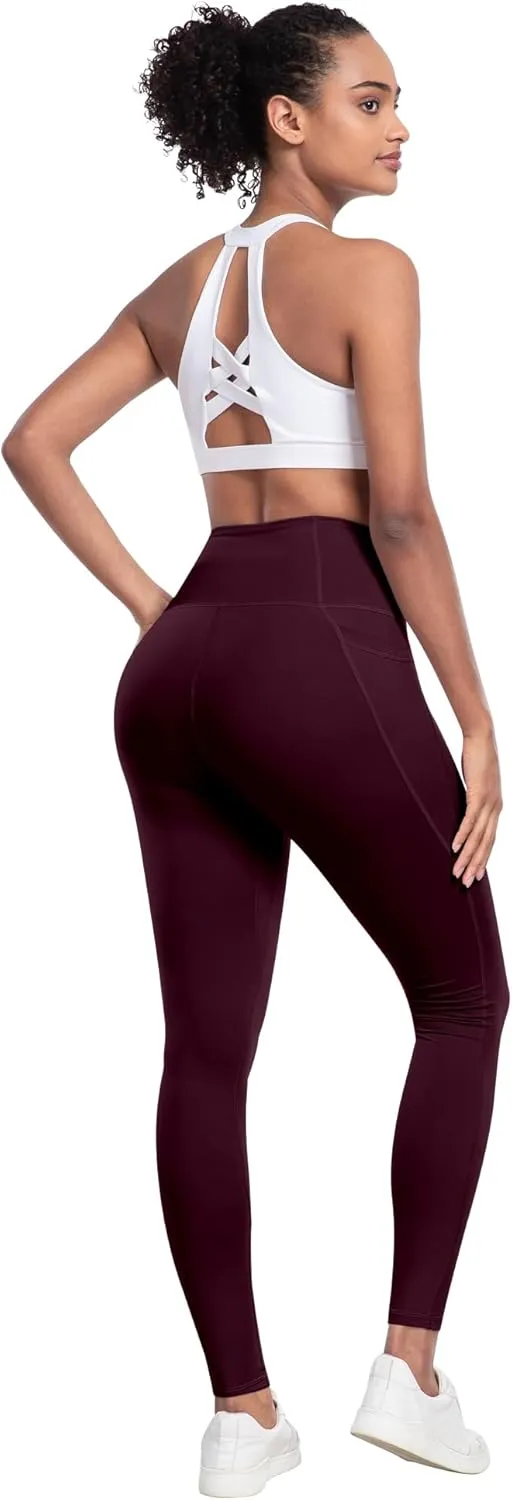 LZYVOO Leggings with Pockets for Women, 6 Packs Soft High Waisted Tummy Control Workout Yoga Pants