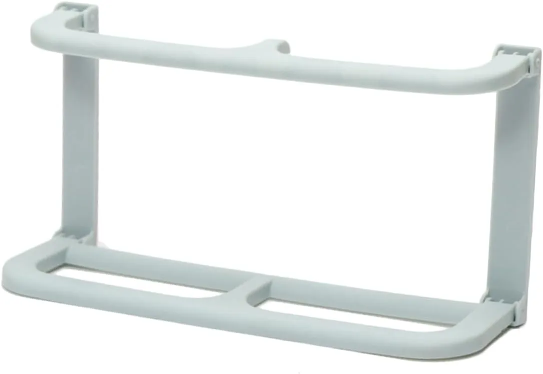 MAGICLULU 2Pcs Wall Mounted Foldable Slipper Rack Shoe Storage Organizer for Hallway Bathroom Beige and Blue Easy to Install with Self Adhesive Hooks Space Saving