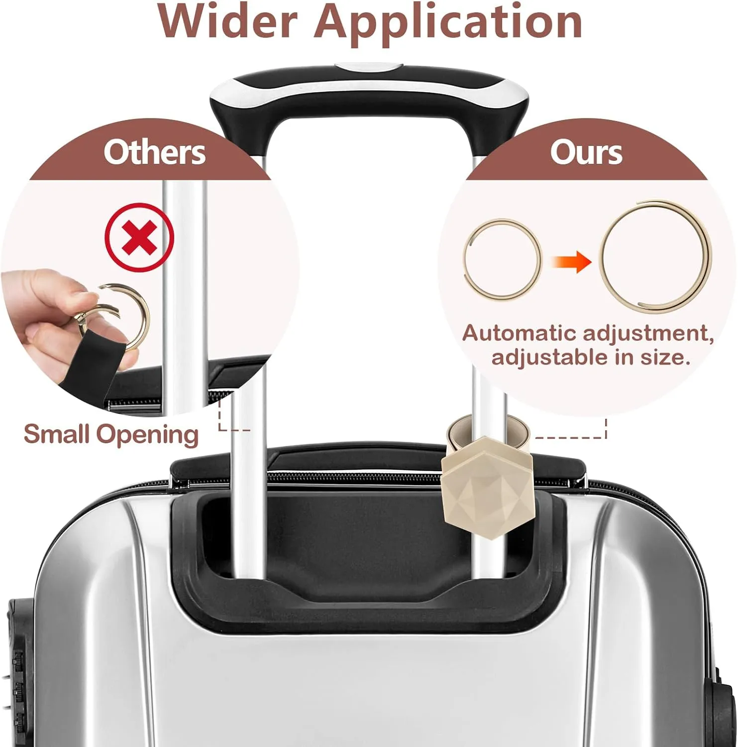 Magnetic Hat Clip for Travel – High Strength Magnet Hat Holder for Traveling Fits on Bags, Backpacks, Purses, Car, Bike, Stroller, Luggage, Totes, Wrist... (Beige)