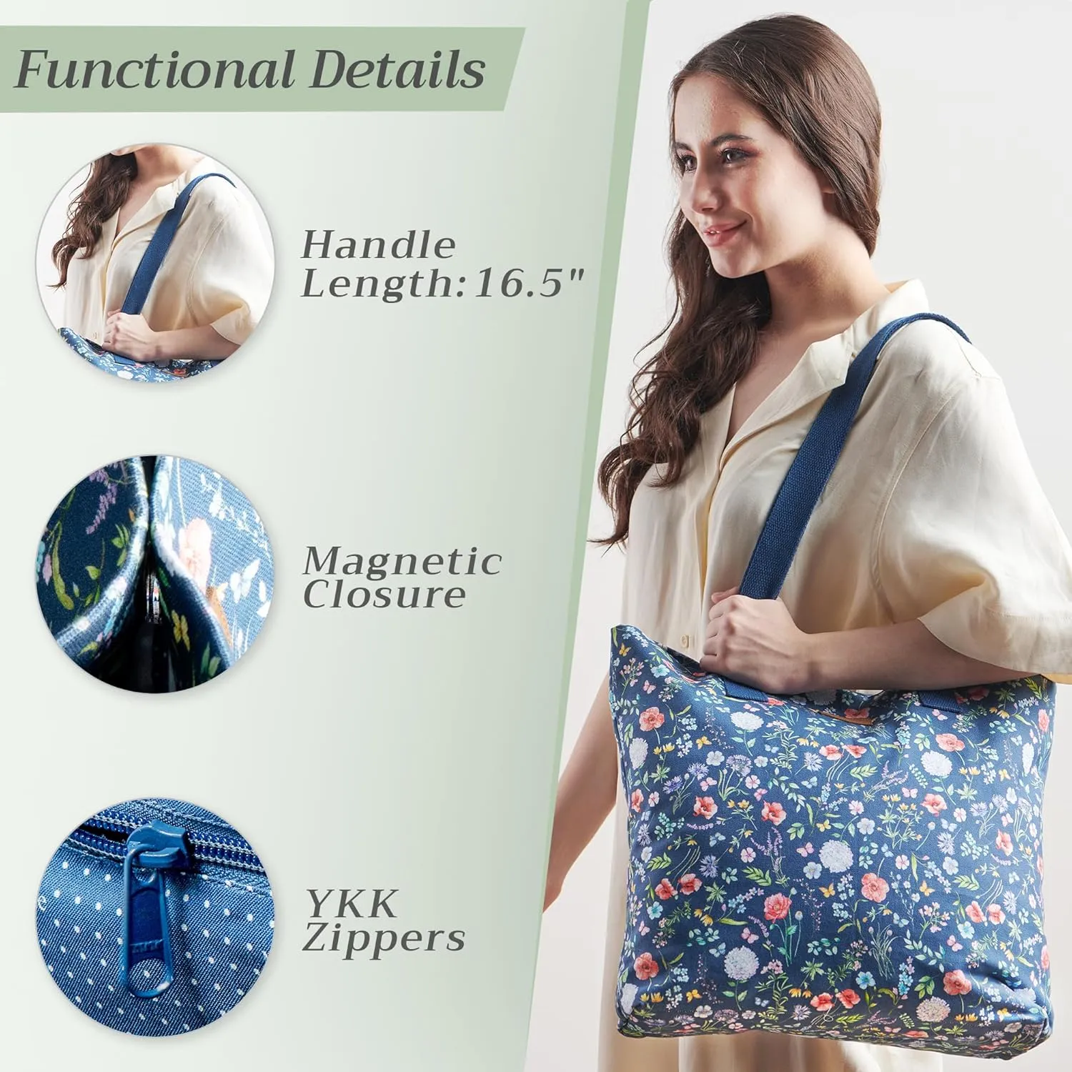 Maison d' Hermine Canvas Tote Bag 100% Cotton Canvas Reusable Shoulder Grocery Bag for Shopping Perfect for Men Women