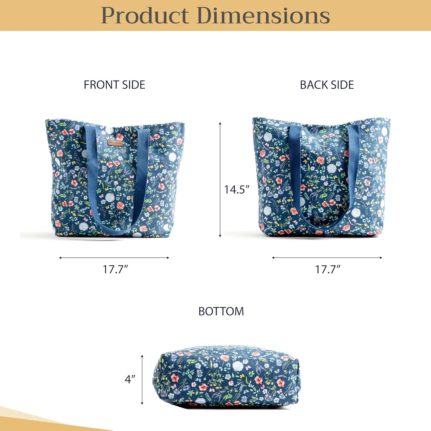 Maison d' Hermine Canvas Tote Bag 100% Cotton Canvas Reusable Shoulder Grocery Bag for Shopping Perfect for Men Women
