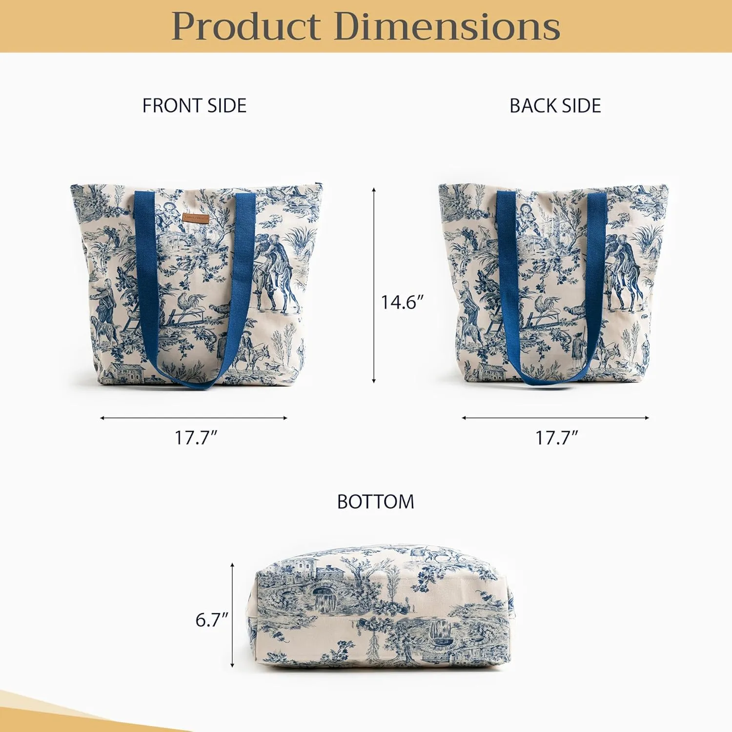 Maison d' Hermine Canvas Tote Bag for Women Cotton Canvas Reusable Shoulder Grocery Bags Bulk with Handle for Shopping Travel