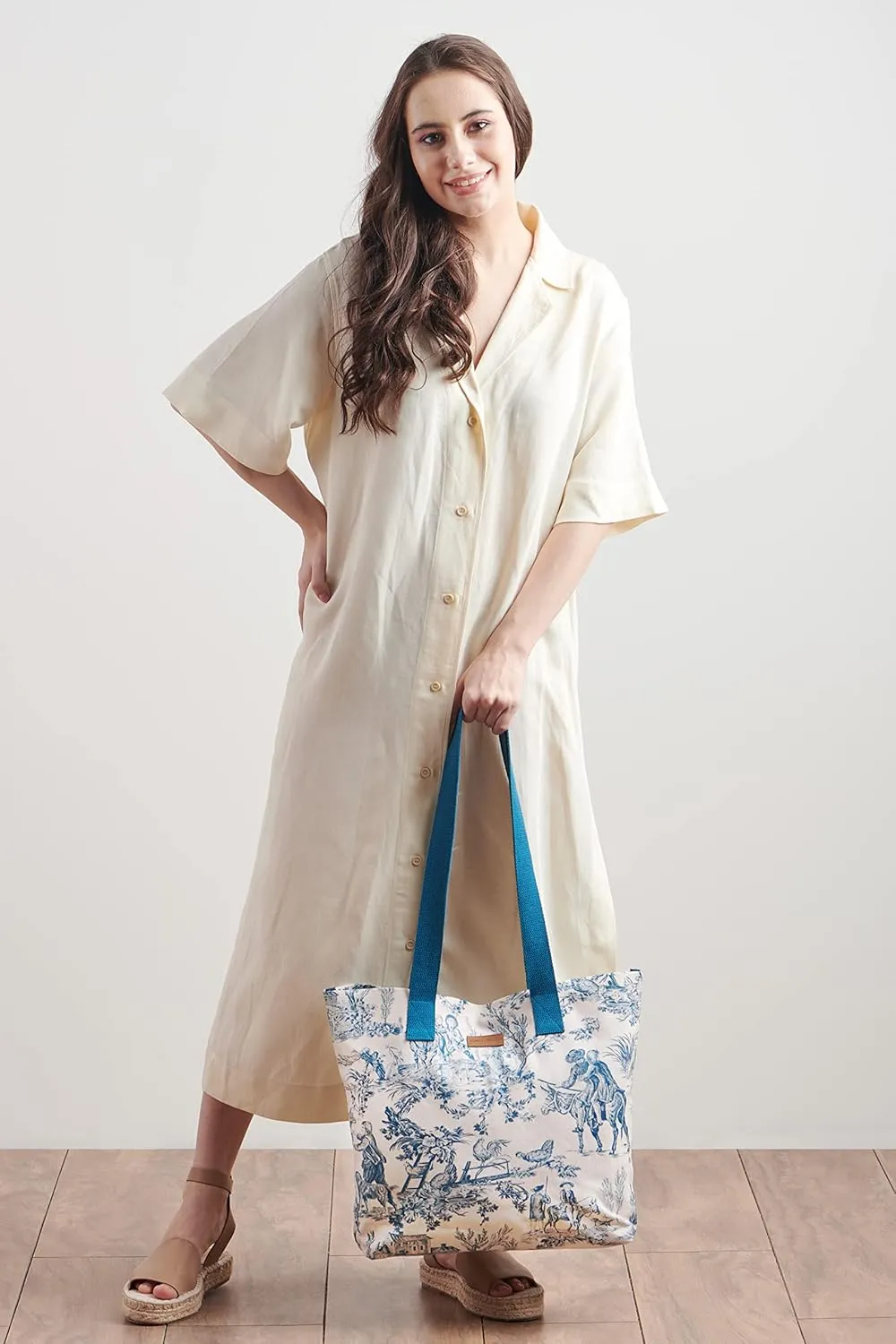 Maison d' Hermine Canvas Tote Bag for Women Cotton Canvas Reusable Shoulder Grocery Bags Bulk with Handle for Shopping Travel