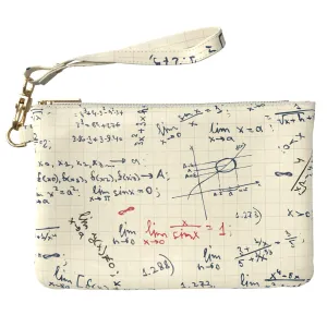Makeup Bag 9.5 x 6 inch Purse Pouch Pattern Glam Print PU Leather Toiletry Zipper Travel Case Formula Storage Math Nerd Strap Accessories Cosmetic Cute Science Basic Portable Organizer Design