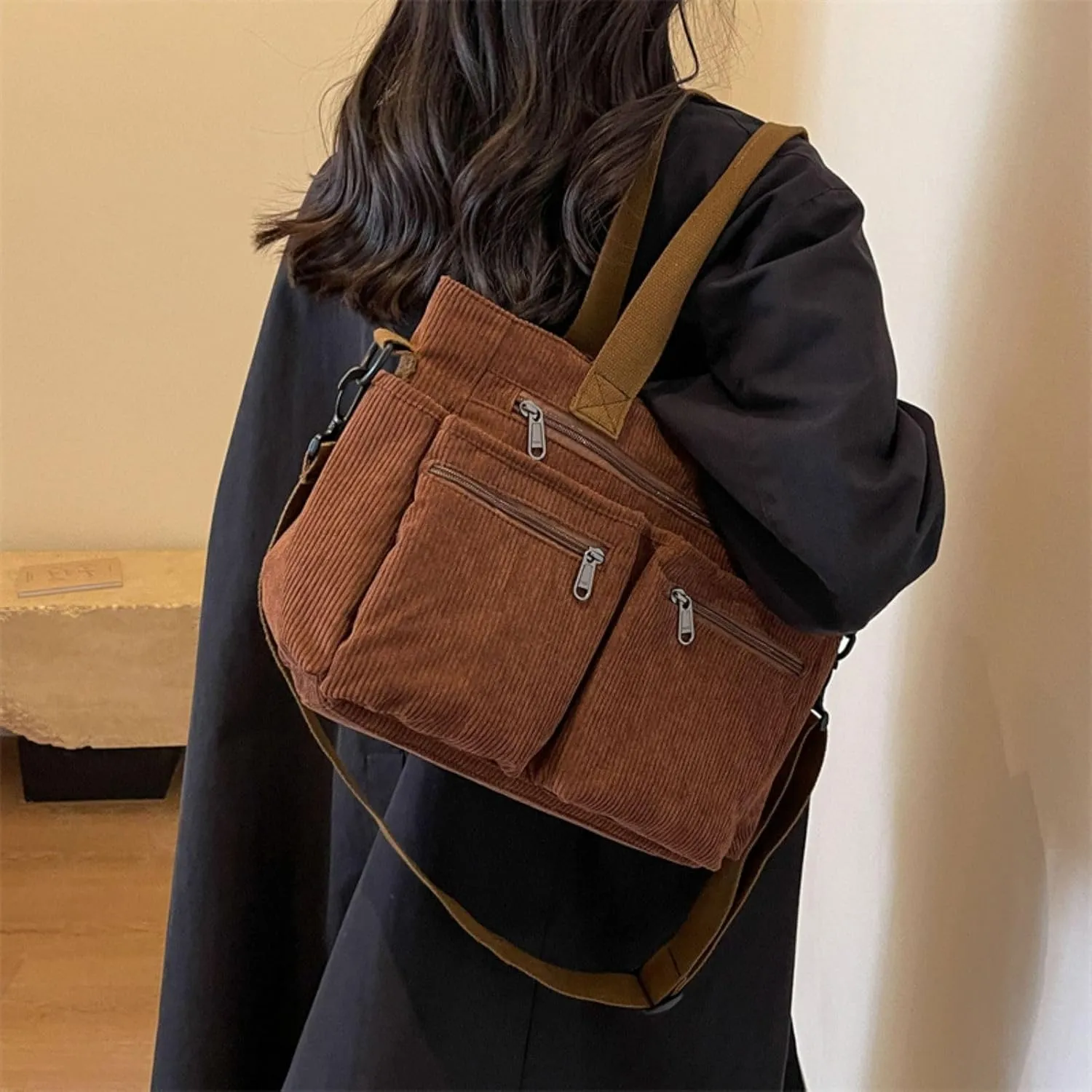 Makukke Tote Bag Women Large Crossbody Bag Stylish Handbag for Women Corduroy/Canvas Hobo Bag Fashion shoulder Bag Purse