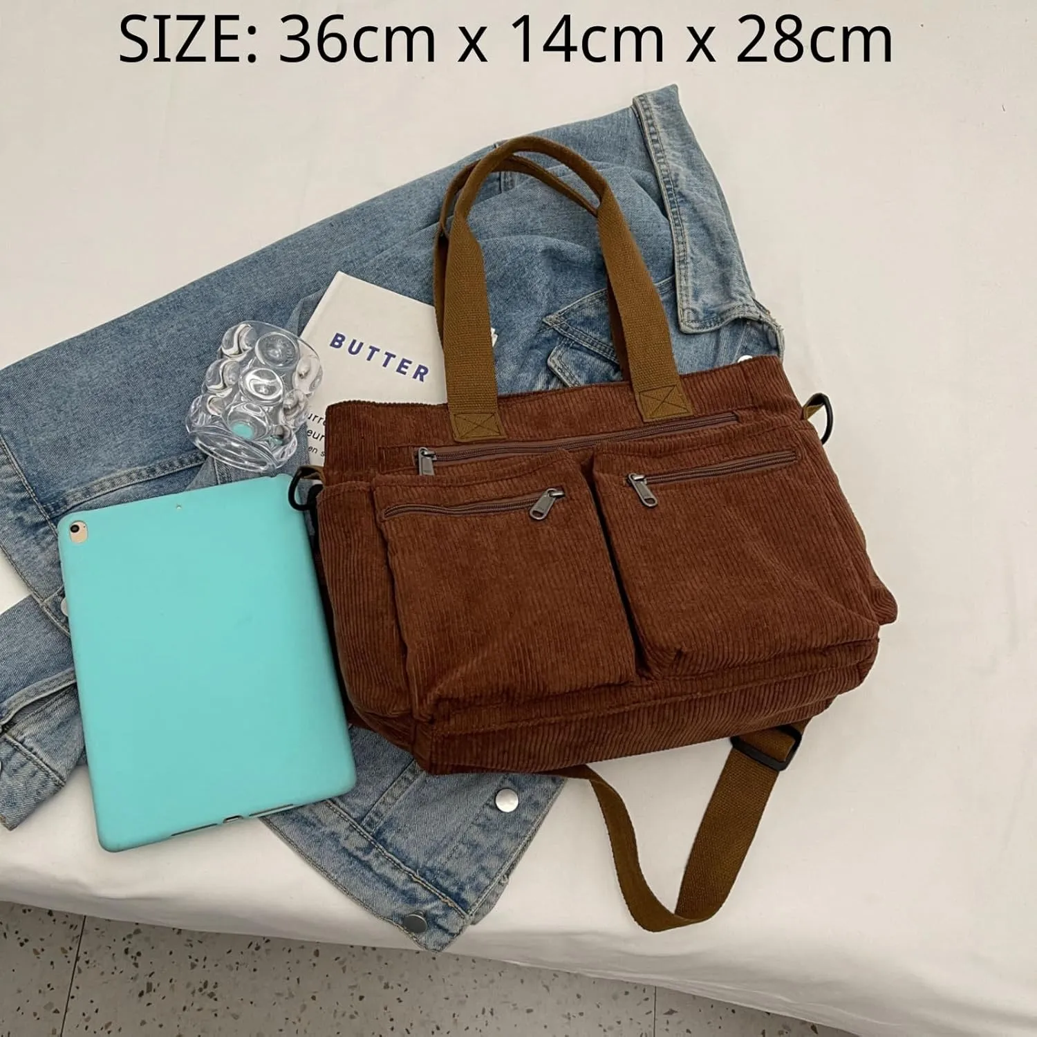 Makukke Tote Bag Women Large Crossbody Bag Stylish Handbag for Women Corduroy/Canvas Hobo Bag Fashion shoulder Bag Purse