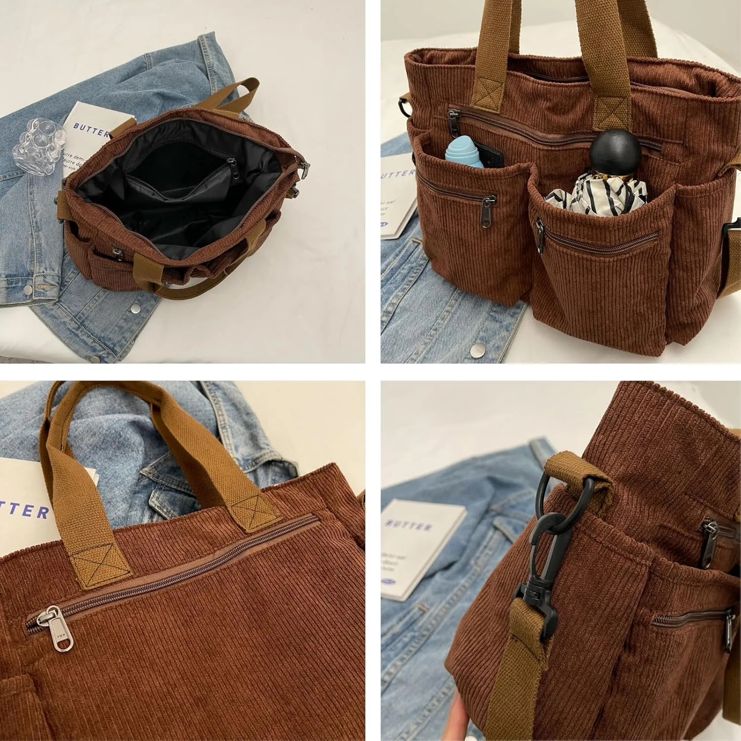 Makukke Tote Bag Women Large Crossbody Bag Stylish Handbag for Women Corduroy/Canvas Hobo Bag Fashion shoulder Bag Purse