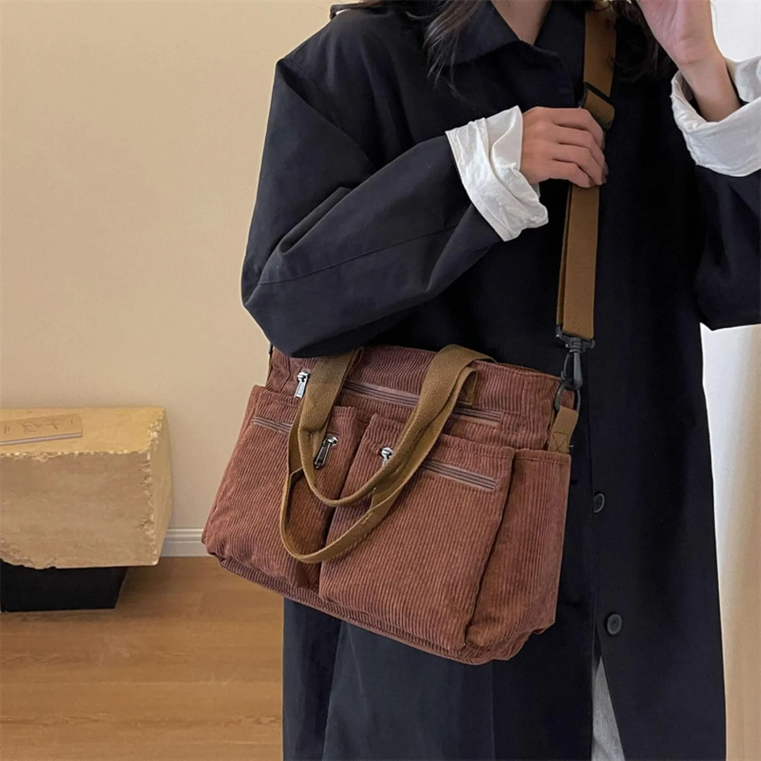 Makukke Tote Bag Women Large Crossbody Bag Stylish Handbag for Women Corduroy/Canvas Hobo Bag Fashion shoulder Bag Purse