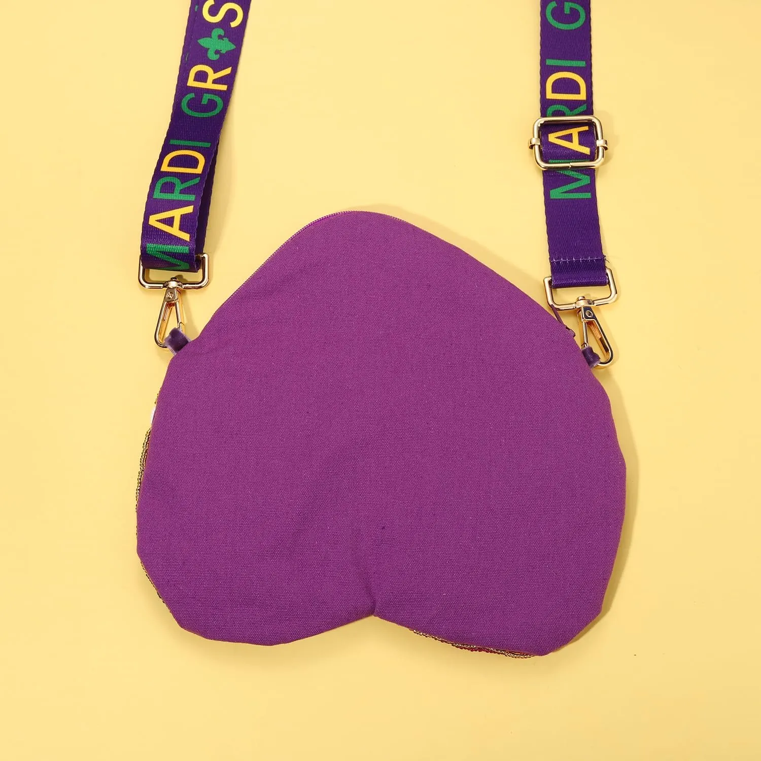 Mardi Gras Purse for Women Beaded Mask Crossbody Purse Purple Shoulder Bag Mardi Gras Parade Party Favors Gifts