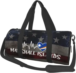 Marshall Islands Heartbeat Duffel Bag Gym Bag Travel Sports Tote Large Foldable Beach Swim Yoga5