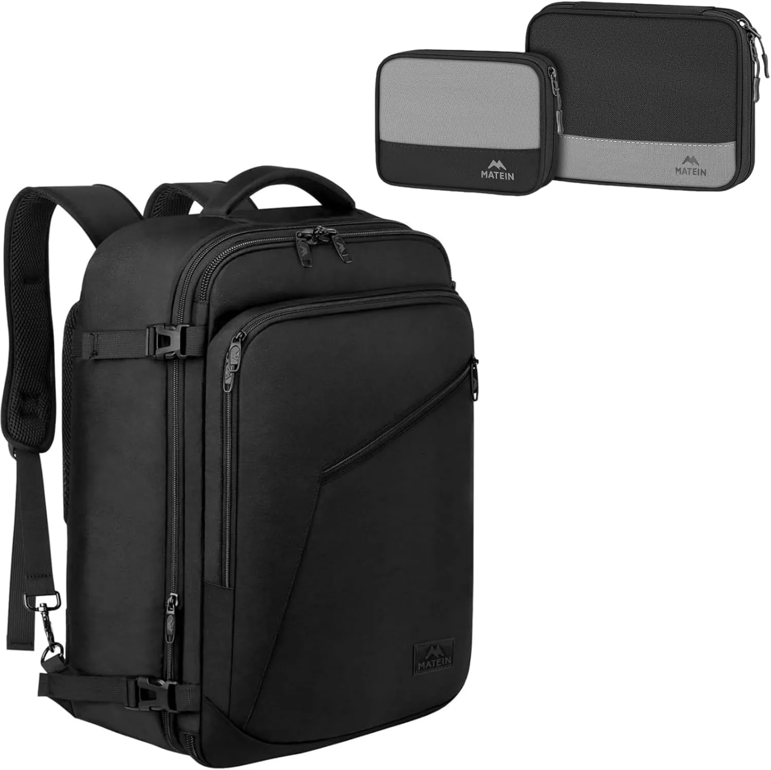 MATEIN Carry on Backpack, Expandable Airplane Approved Travel Backpack, Electronics Travel Organizer 2 Pack, Water Resistant Cable Organizer