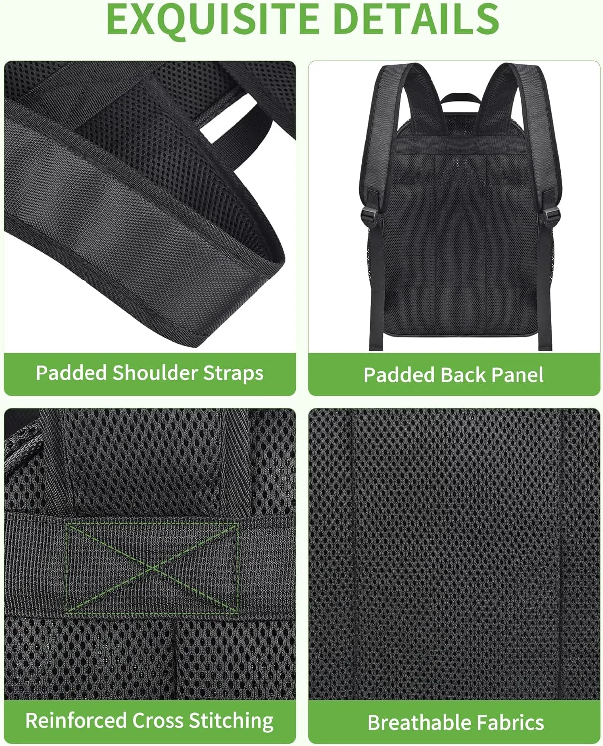 MAY TREE Mesh Backpack Heavy Duty Big Mesh Bag Large Capacity for Travel Beach Hiking Outdoor Sports with Paded Strap