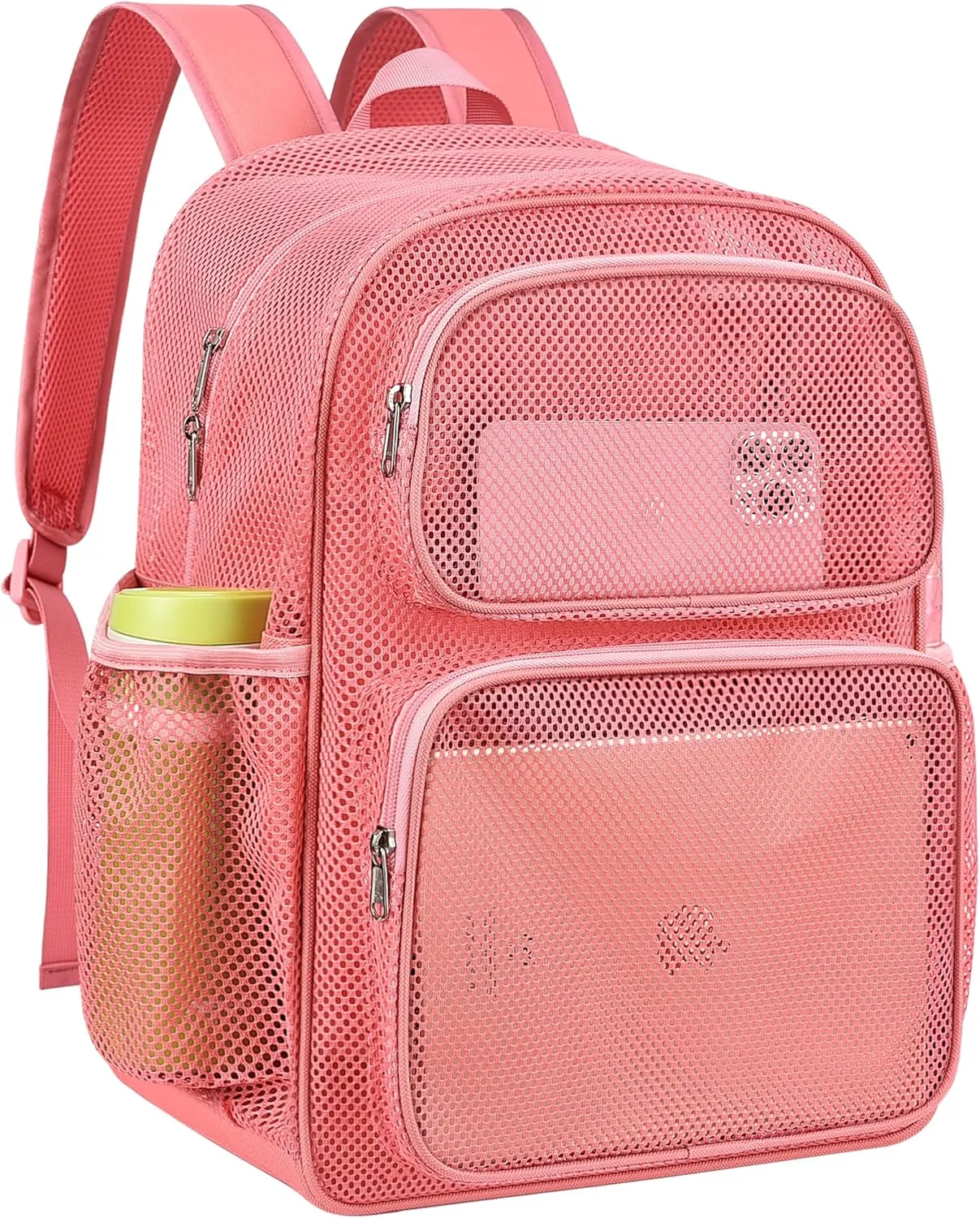 MAY TREE Mesh Backpack Heavy Duty Big Mesh Bag Large Capacity for Travel Beach Hiking Outdoor Sports with Paded Strap