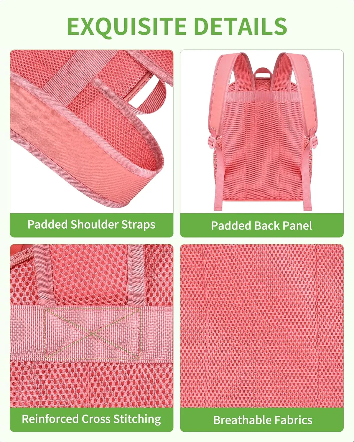 MAY TREE Mesh Backpack Heavy Duty Big Mesh Bag Large Capacity for Travel Beach Hiking Outdoor Sports with Paded Strap