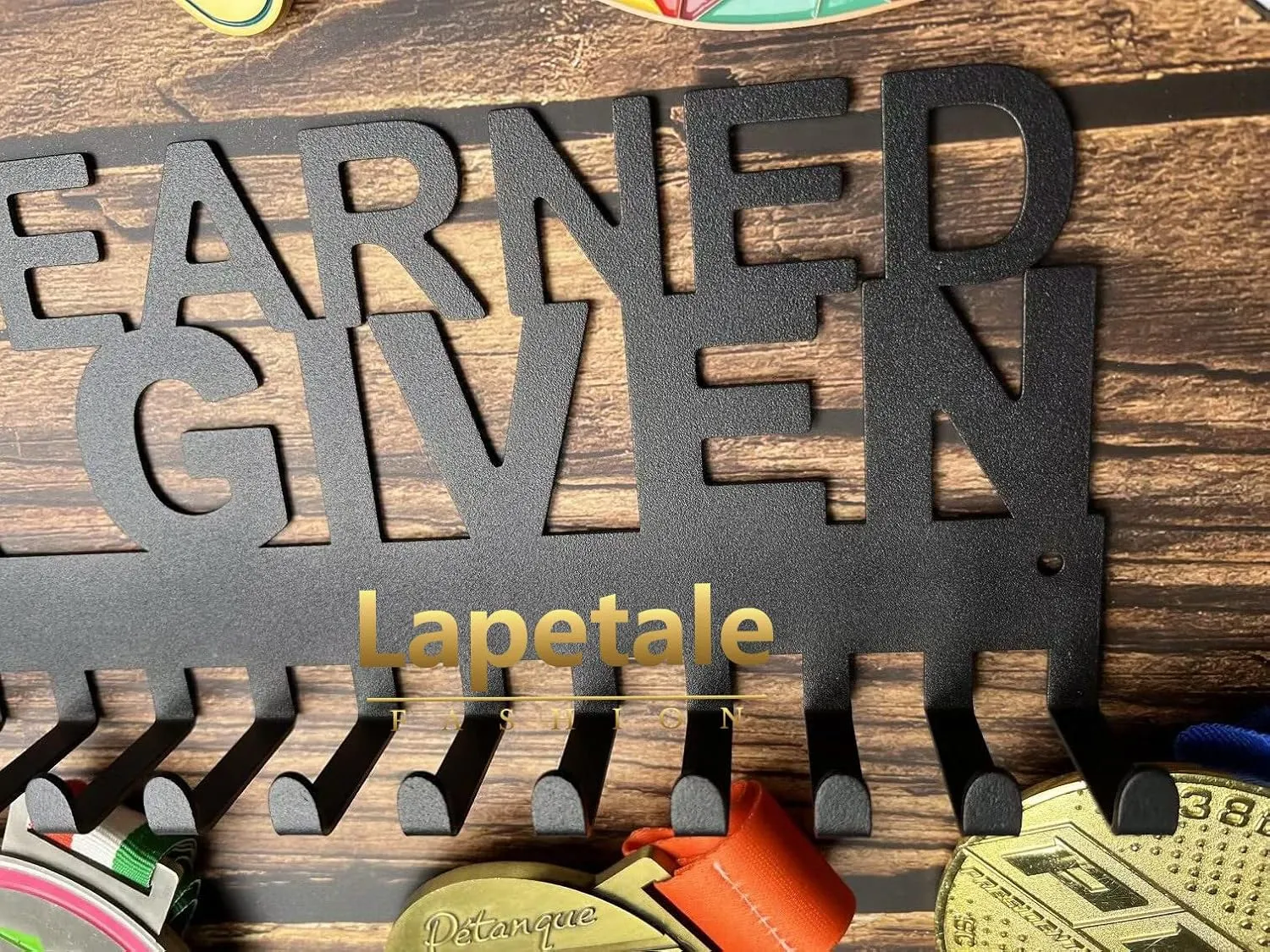 Medal Hanger Display - Personalized Medal Wall Hanger for Sport Race Runner Sturdy Black Steel Metal Over 60 Medals Easy to Install