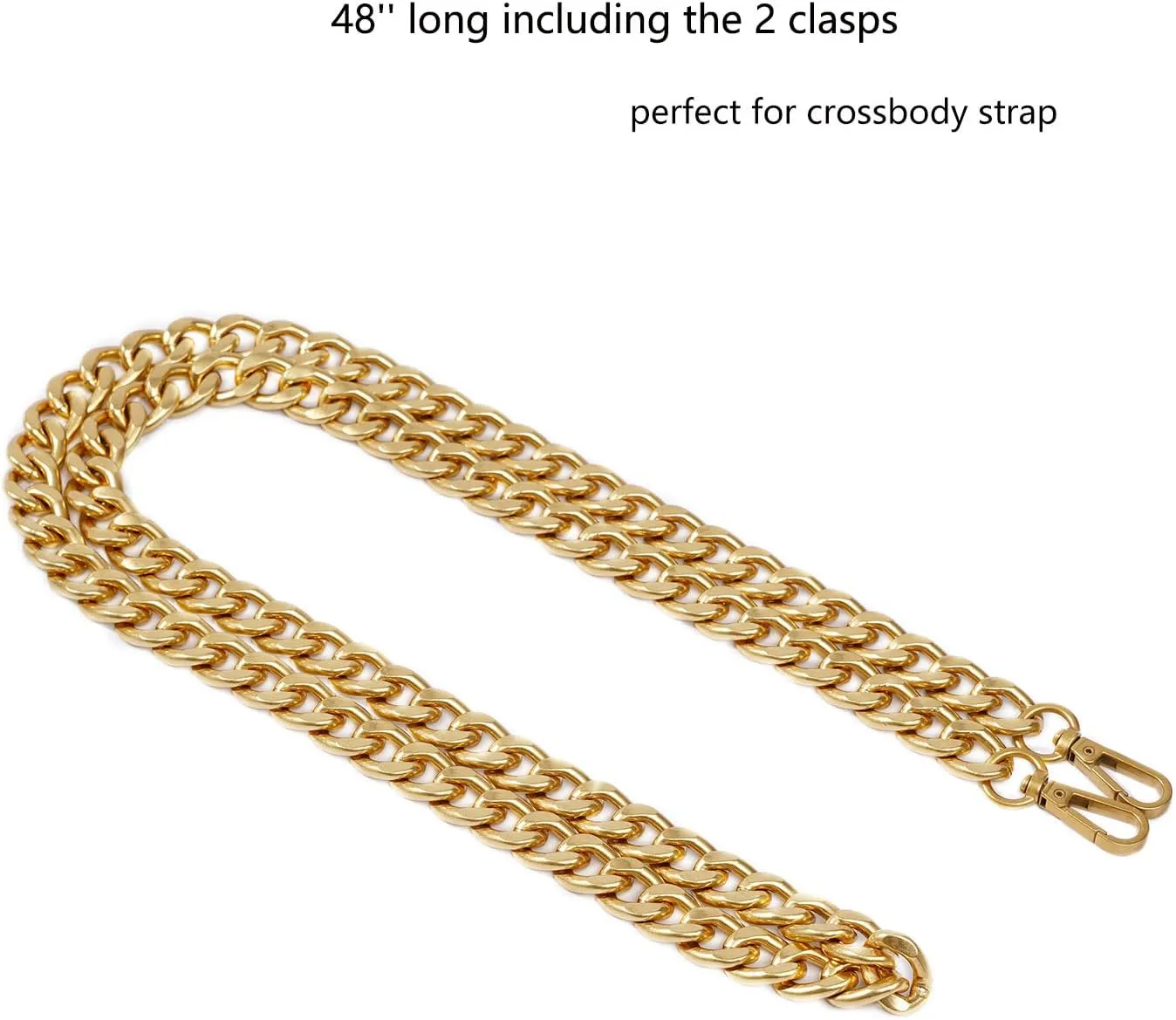 Medium Size Fabulous Metal Shoulder Crossbody Purse Strap Replacement Bag Chain Accessories (48‘’, Antique Gold)