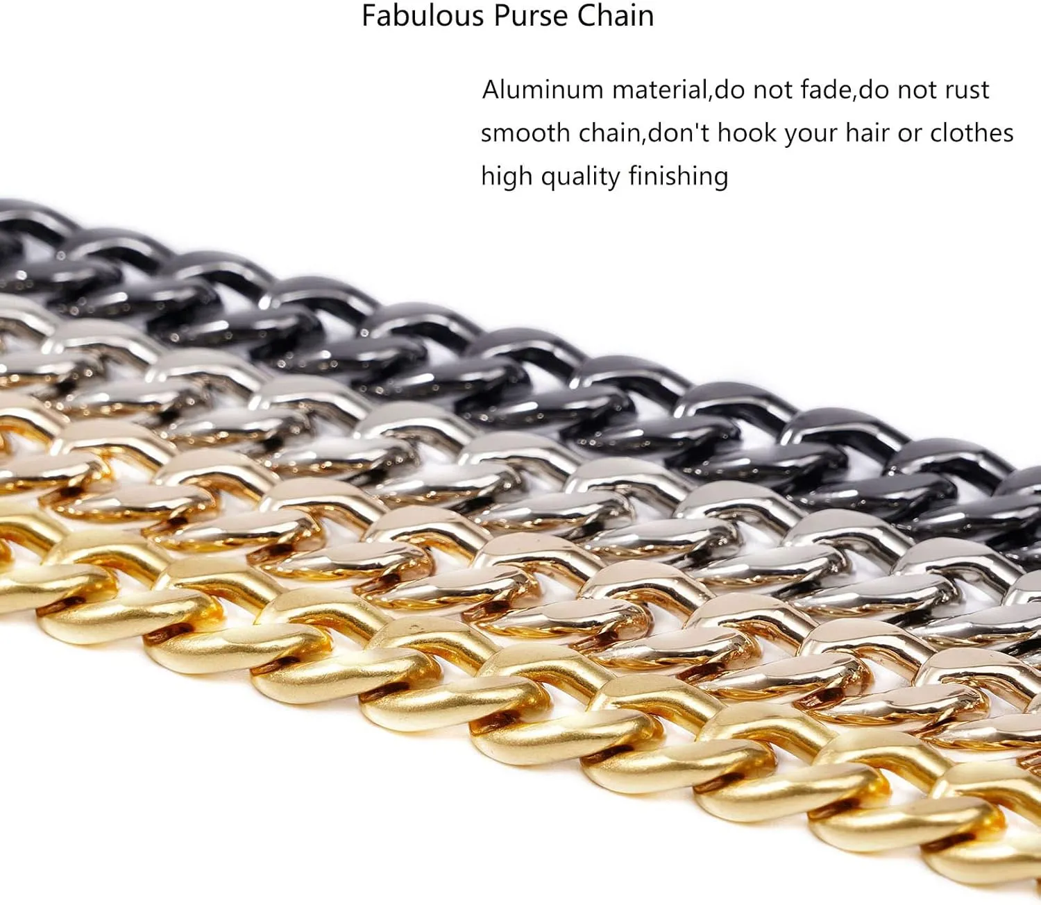 Medium Size Fabulous Metal Shoulder Crossbody Purse Strap Replacement Bag Chain Accessories (48‘’, Antique Gold)