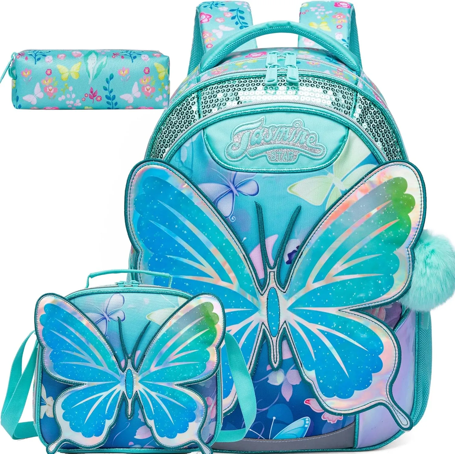 Meetbelify Backpacks for Girls School Bag Cute Girls Backpacks Ages 8-10 with Lunch Box Kids Bookbag Set Travel Backpack for Elementary Students Backpack to School Supplies