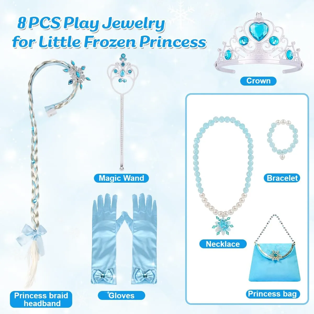 Meland Princess Dresses for Girls - Princess Costume with Long Cape for Girls Age 3-10 Year Old for Birthday Halloween Party