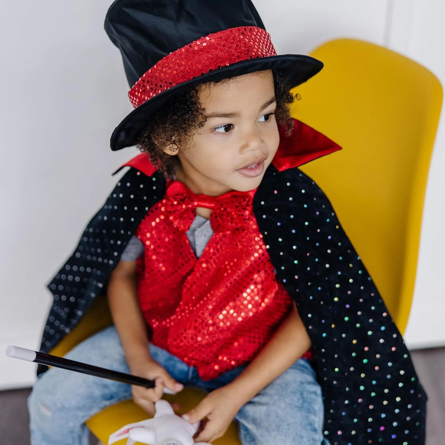 Melissa & Doug unisex-children Magician Role Play Costume Set - Includes Hat, Cape, Wand, Magic Tricks Frustration-Free Packaging