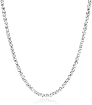 MeMeDIY 3 Pcs Chain Necklace for Men 3mm-6mm Stainless Steel Chains Gold Chain for Men Black Silver Wheat Chains 18"/20"/22"/24"/26"/28"/30 Inches
