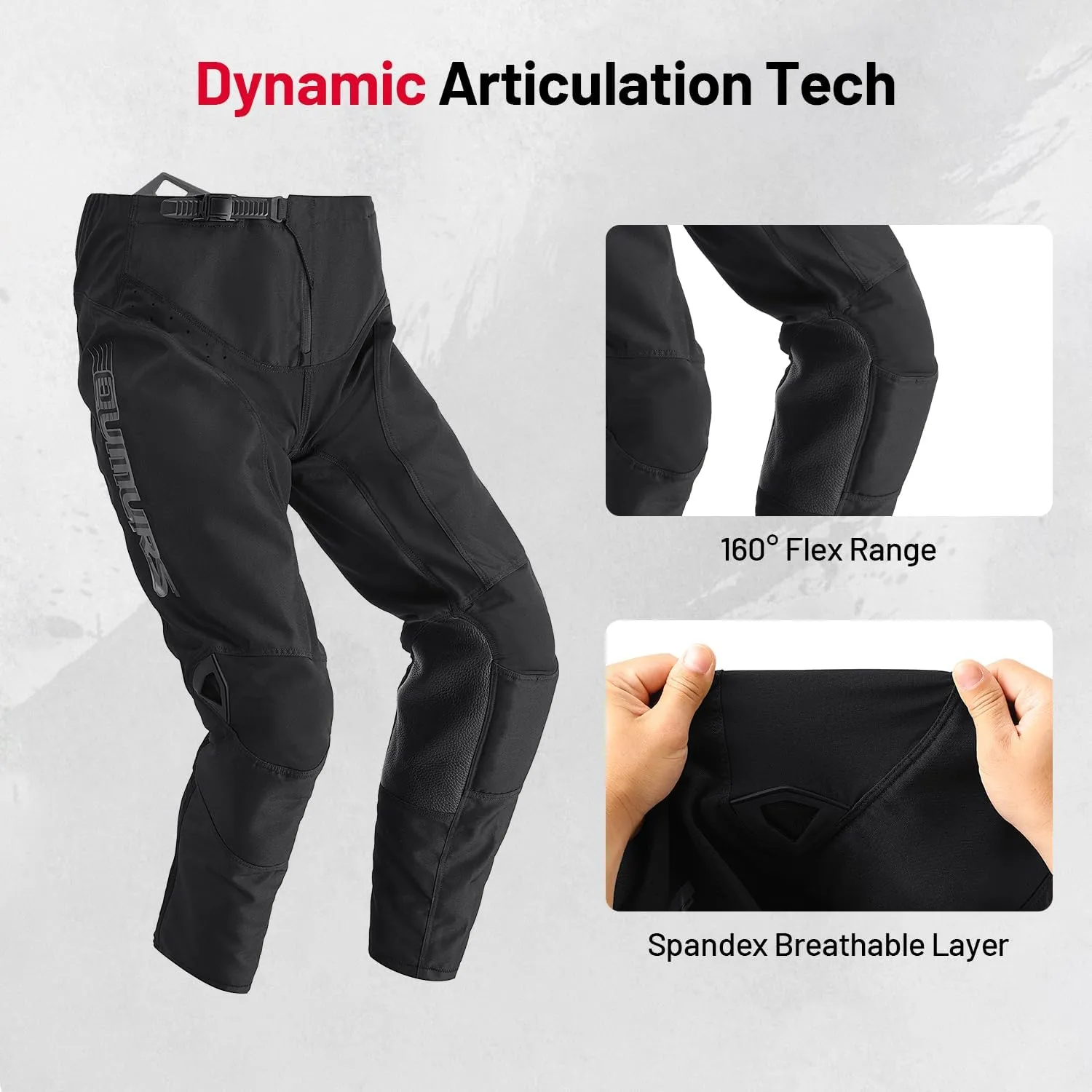 Men's 600D Tear-Resistant Motorcycle Pants Summer Riding Motocross Pants for Dirt Bike Moto ATV Dual Sports Motocross
