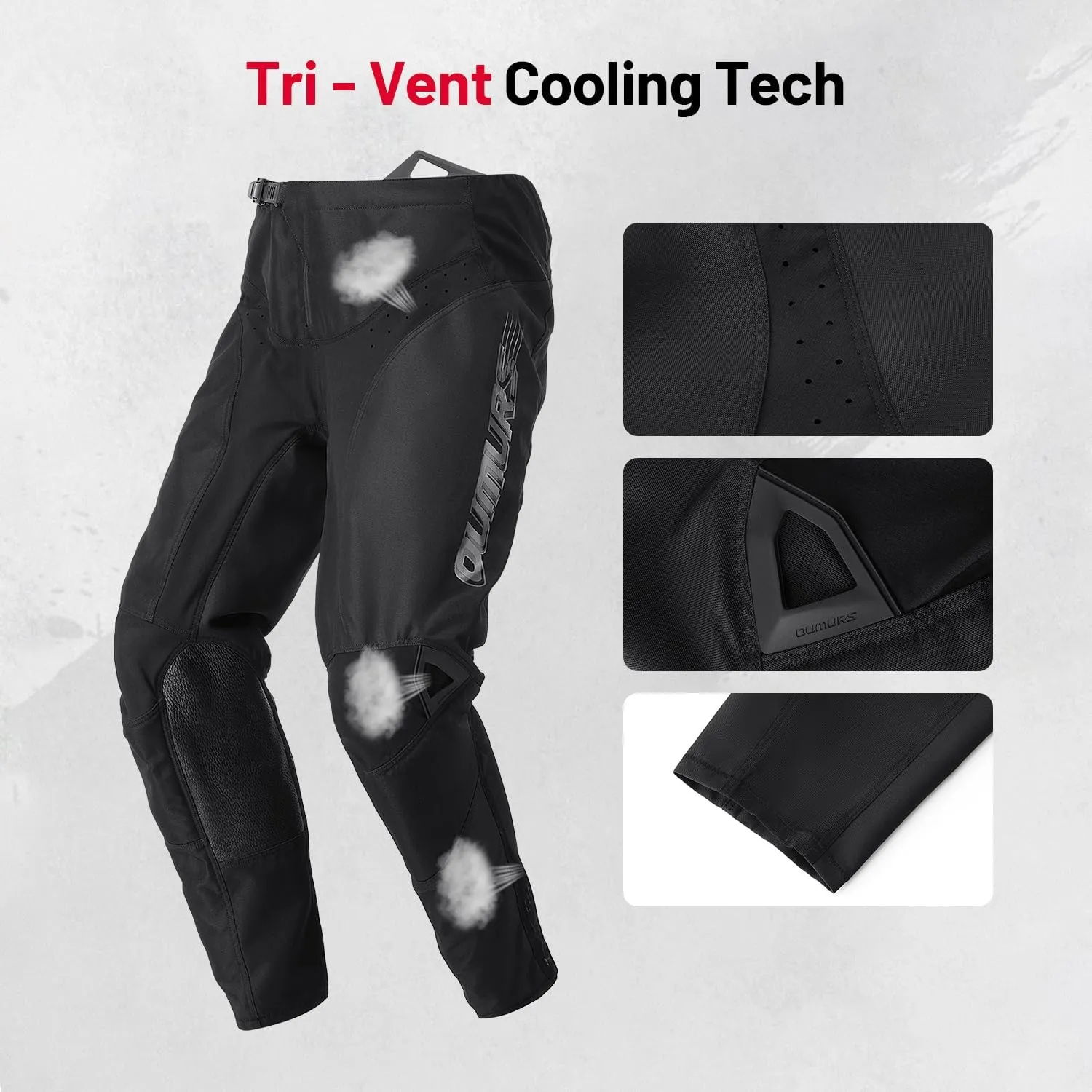 Men's 600D Tear-Resistant Motorcycle Pants Summer Riding Motocross Pants for Dirt Bike Moto ATV Dual Sports Motocross