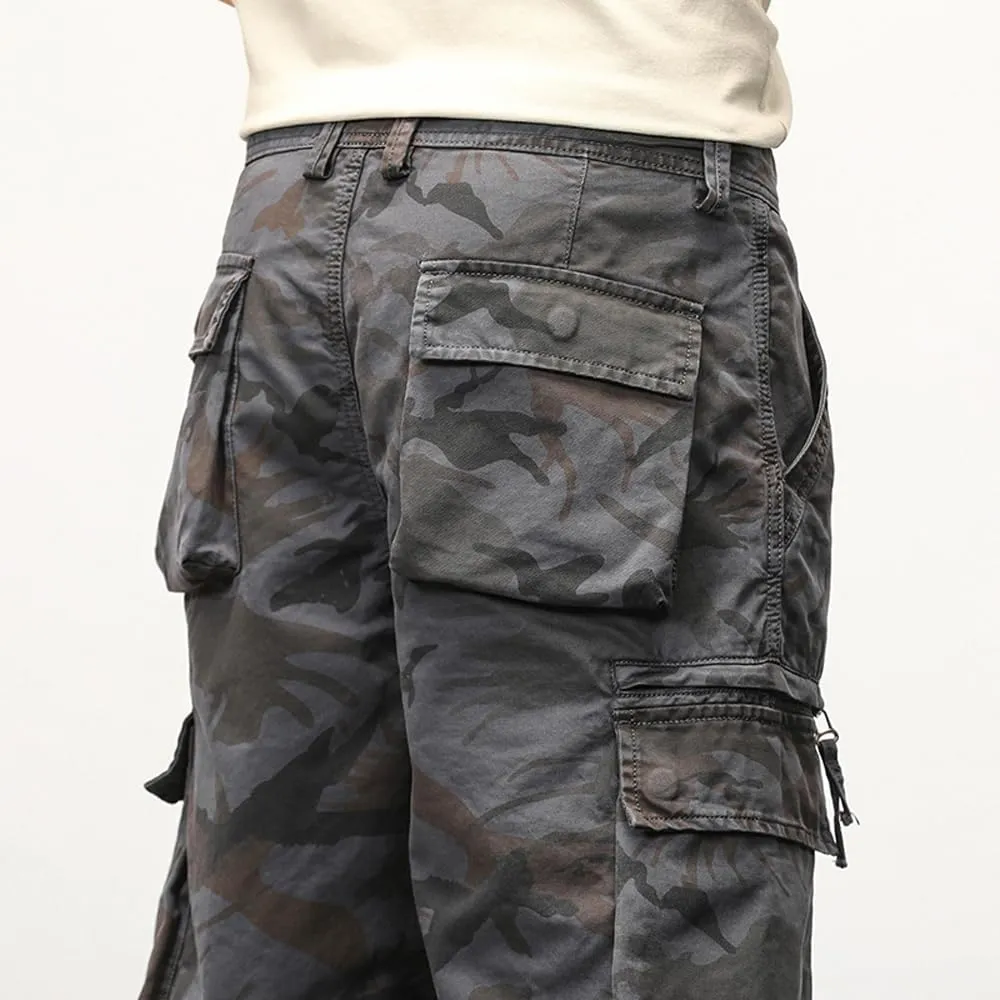 Men's Camouflage Cargo Shorts Summer Cotton Tactical Shorts with Pockets