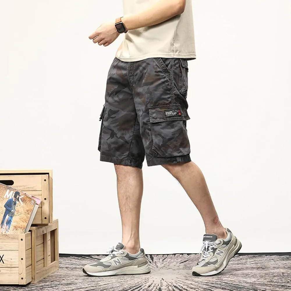 Men's Camouflage Cargo Shorts Summer Cotton Tactical Shorts with Pockets
