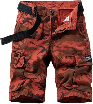 Men's Camouflage Cargo Shorts Summer Cotton Tactical Shorts with Pockets