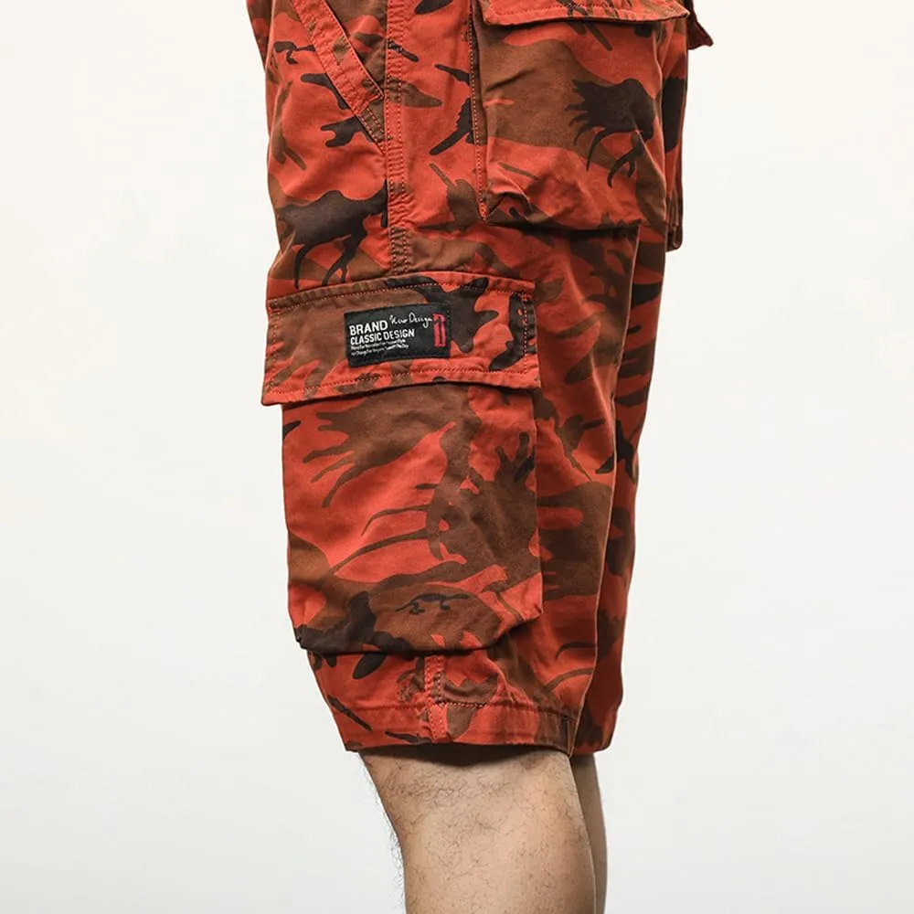 Men's Camouflage Cargo Shorts Summer Cotton Tactical Shorts with Pockets