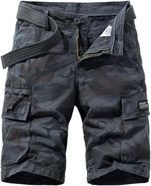 Men's Camouflage Cargo Shorts Summer Cotton Tactical Shorts with Pockets