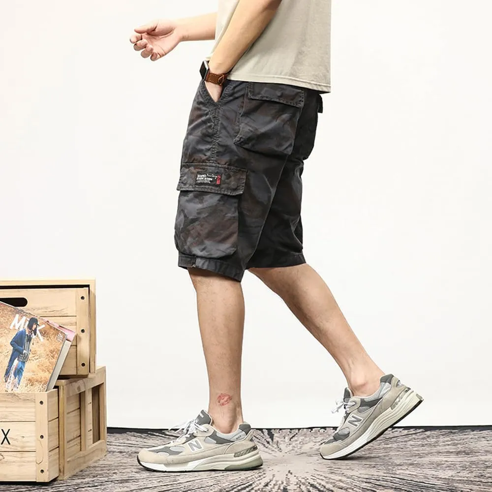 Men's Camouflage Cargo Shorts Summer Cotton Tactical Shorts with Pockets