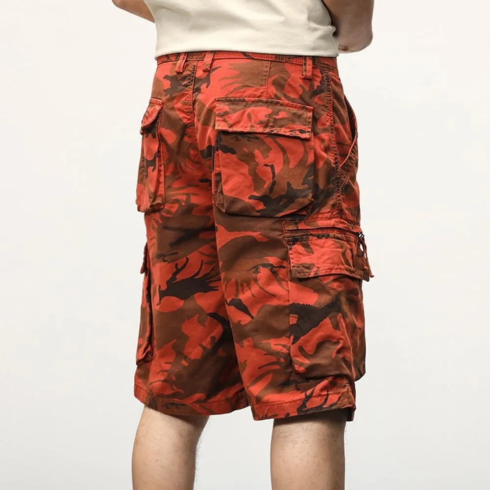 Men's Camouflage Cargo Shorts Summer Cotton Tactical Shorts with Pockets