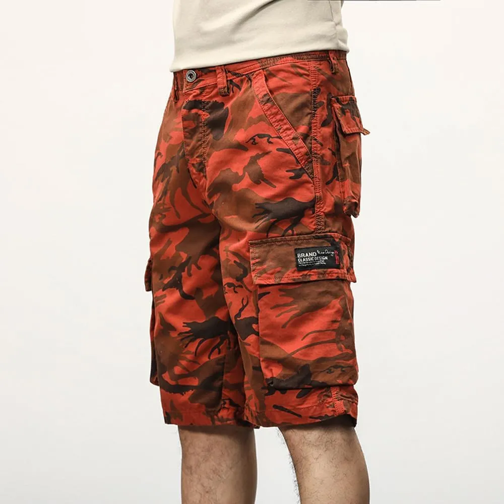 Men's Camouflage Cargo Shorts Summer Cotton Tactical Shorts with Pockets