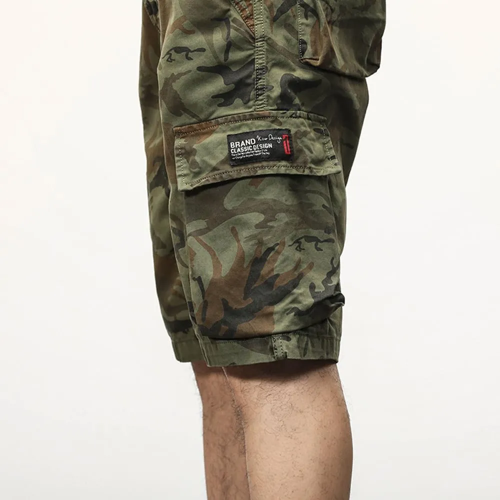 Men's Camouflage Cargo Shorts Summer Cotton Tactical Shorts with Pockets