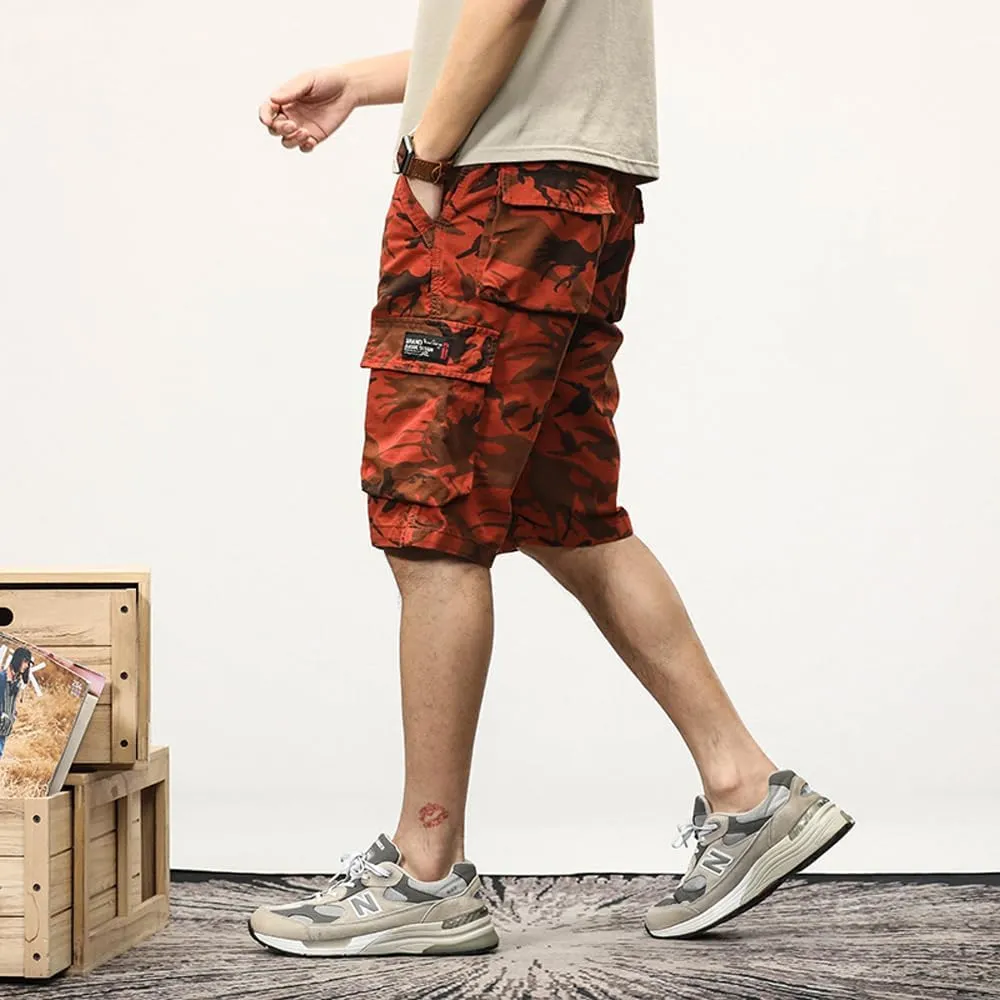 Men's Camouflage Cargo Shorts Summer Cotton Tactical Shorts with Pockets