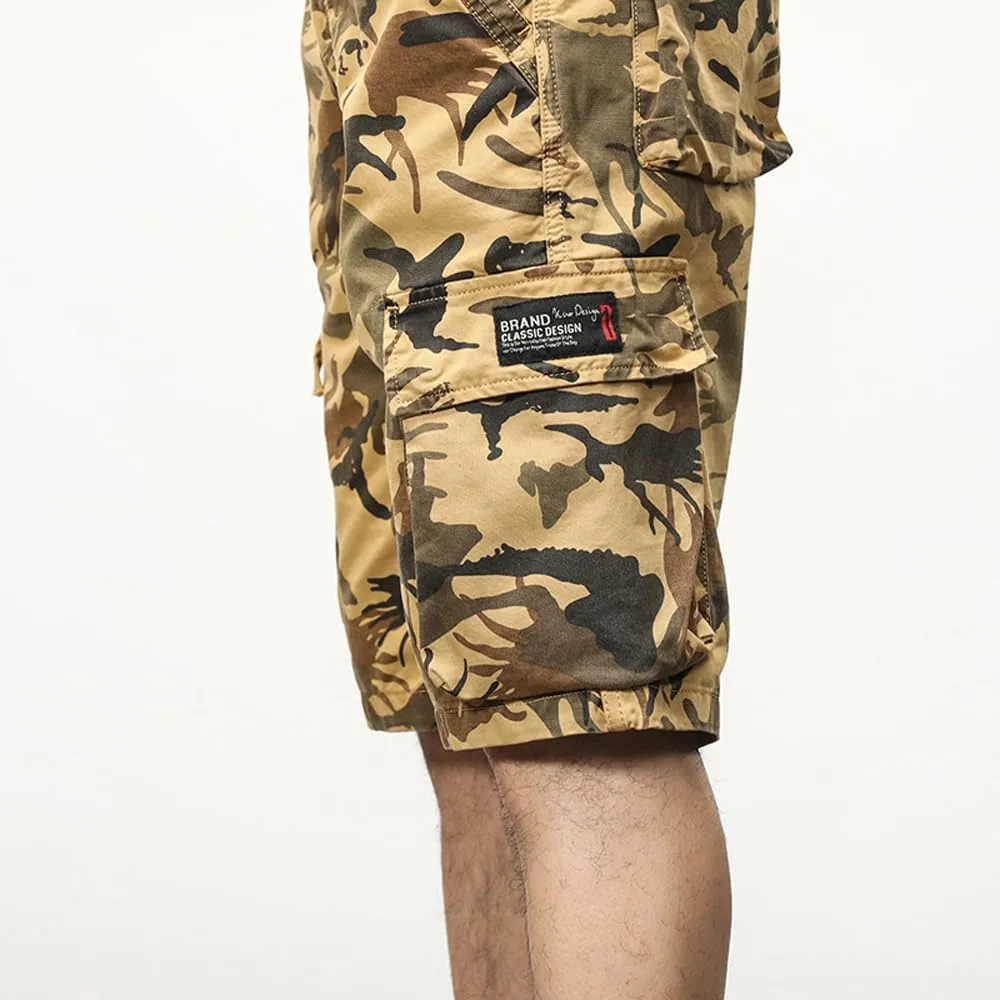 Men's Camouflage Cargo Shorts Summer Cotton Tactical Shorts with Pockets