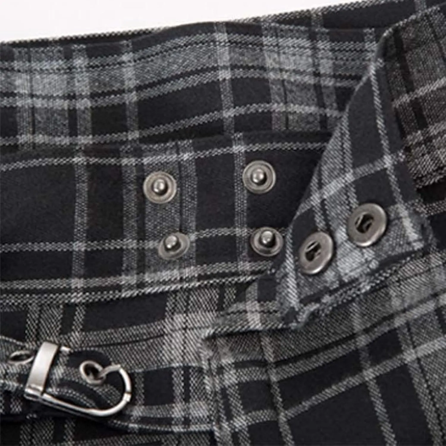 Mens Tartan Utility Kilts 2024 Color Pocket Pleated Skirt Highland Tartan Utility Kilt Tartan Kilt for Men Black