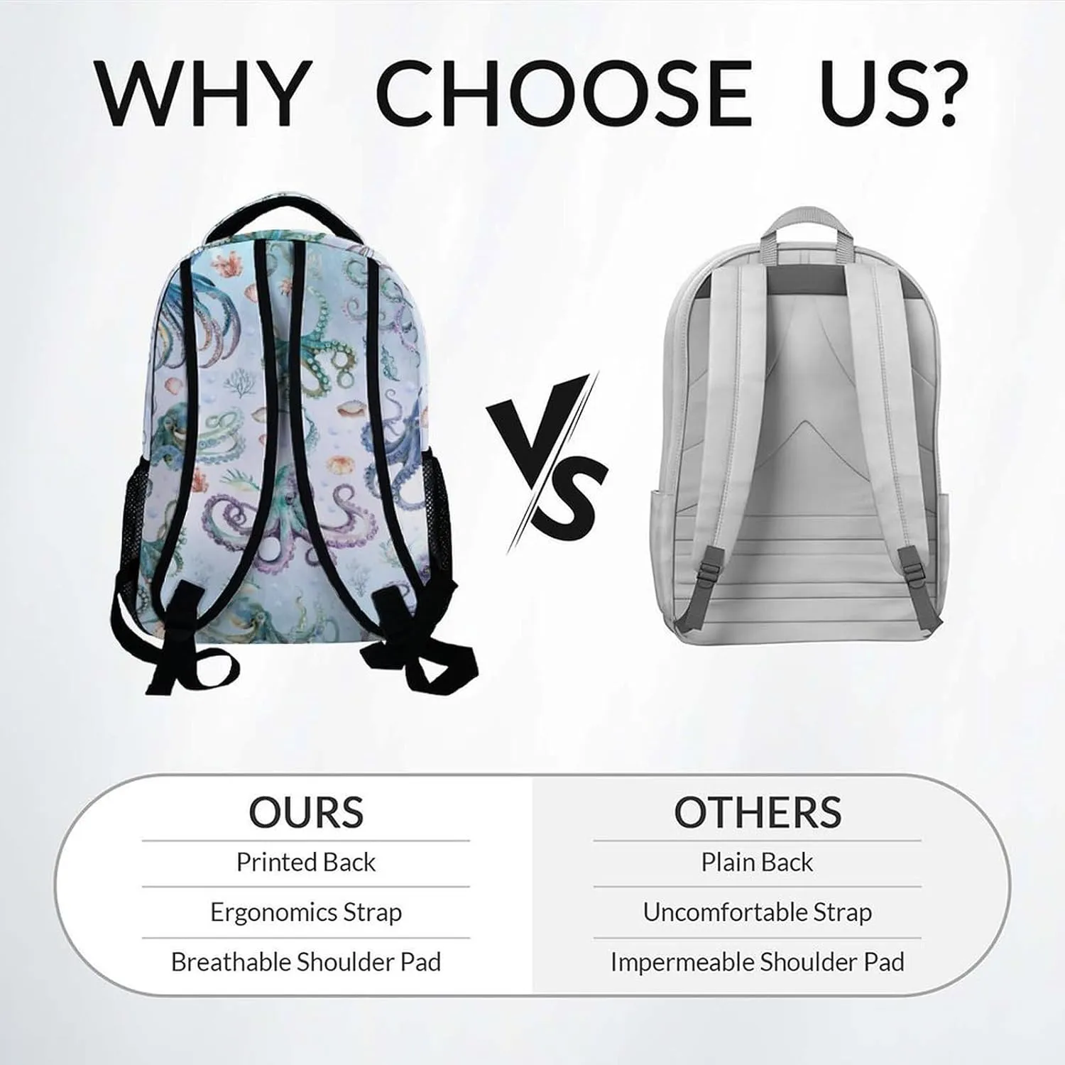 Mercuryelf Backpack for Boys - 17 Inch Bookbag for Primary Middle College - Cute Octopus Backpacks - Children's School Bag