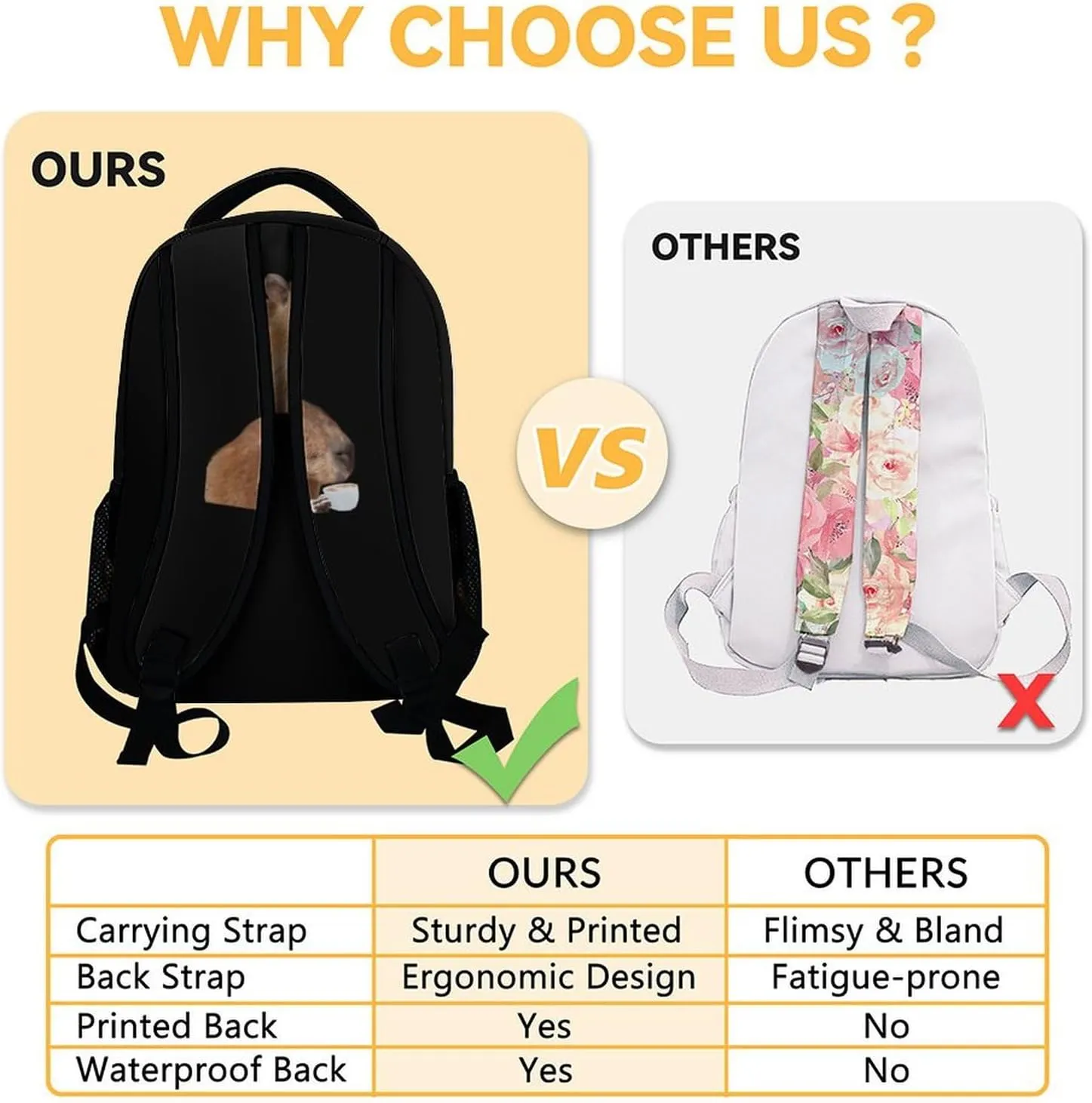Mercuryelf Backpack for Boys Girls, 16 Inch Black Backpacks for School Travel, Funny Lightweight Bookbag for Kids