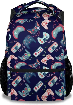Mercuryelf Gaming Backpack for Boys Girls, 16 Inch Blue Backpacks for School Travel, Fashion Lightweight Bookbag for Kids