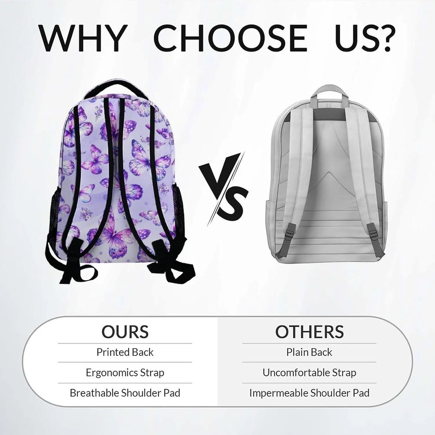 Mercuryelf Kid Backpack for Girls - 17 Inch Pink Lightweight Durable Kid Backpack - Large Capacity Butterfly Bookbag for School, Travel and Camp