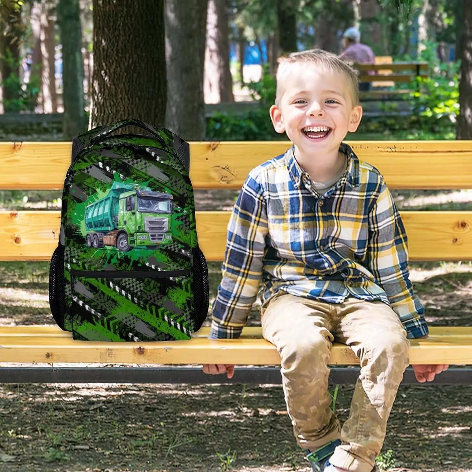 Mercuryelf Kid Backpack for School, Travel - Cool Garbage Truck Bookbag for Boys - School Bag for Primary Middle