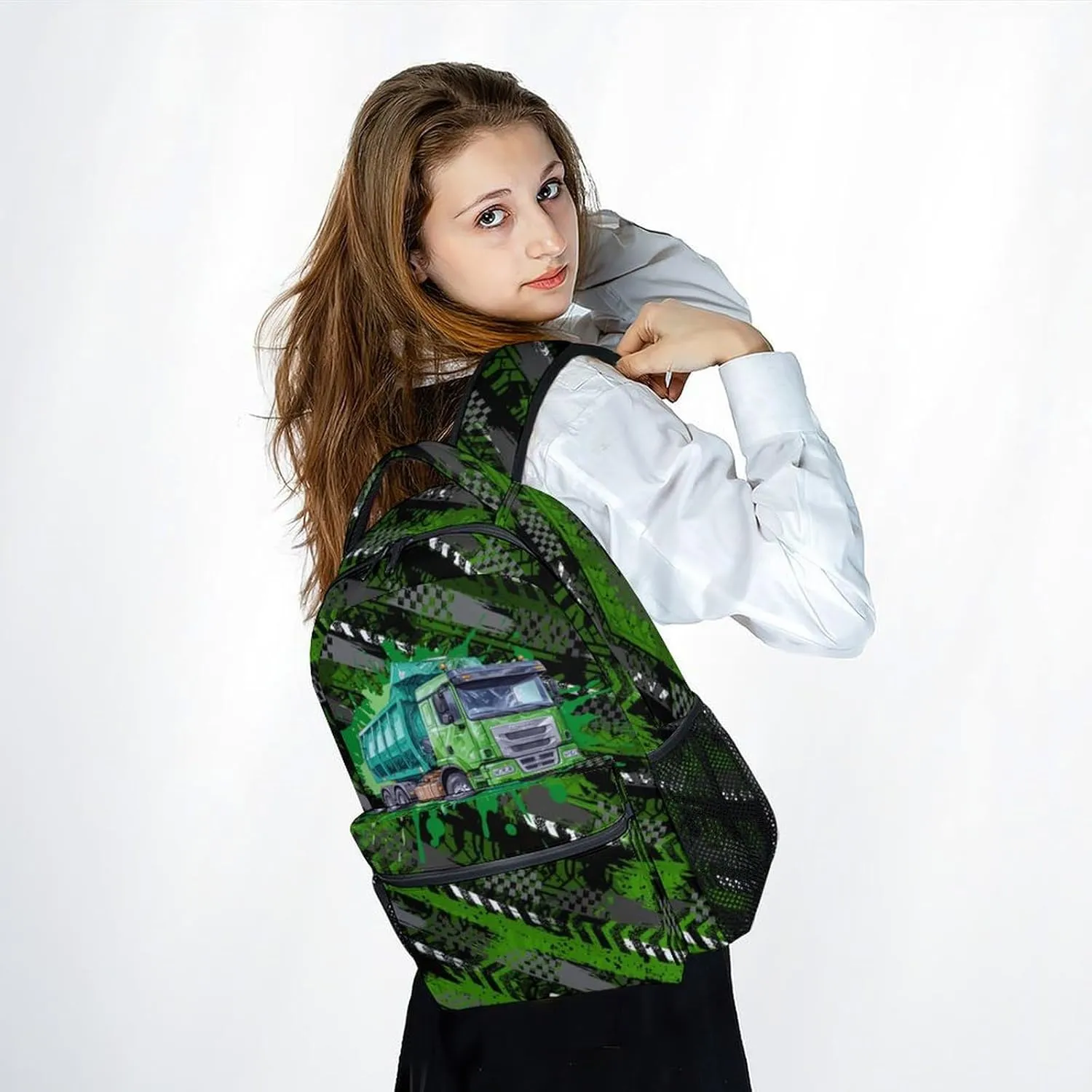 Mercuryelf Kid Backpack for School, Travel - Cool Garbage Truck Bookbag for Boys - School Bag for Primary Middle