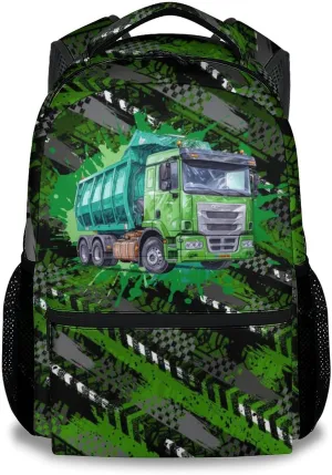 Mercuryelf Kid Backpack for School, Travel - Cool Garbage Truck Bookbag for Boys - School Bag for Primary Middle