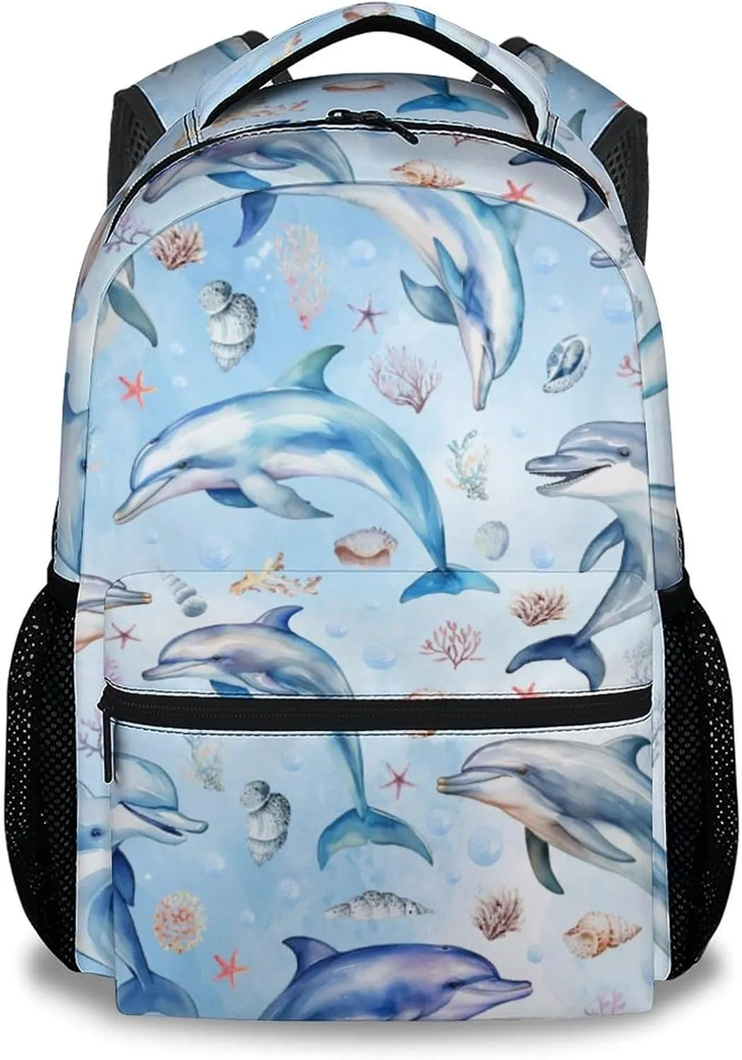 Mercuryelf School Backpack for Girls - Cute Dolphin Backpacks for Kids - Sea School Bag for Boys - 17 Inch Bookbag for School, Travel