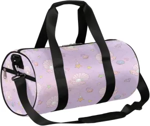 Mermaid Scales Pearl Sports Gym Bag Duffel Bags Workout Lightweight Shoulder Weekender Bag Travel Duffel Bag for Men Women(Starfish Diamond)