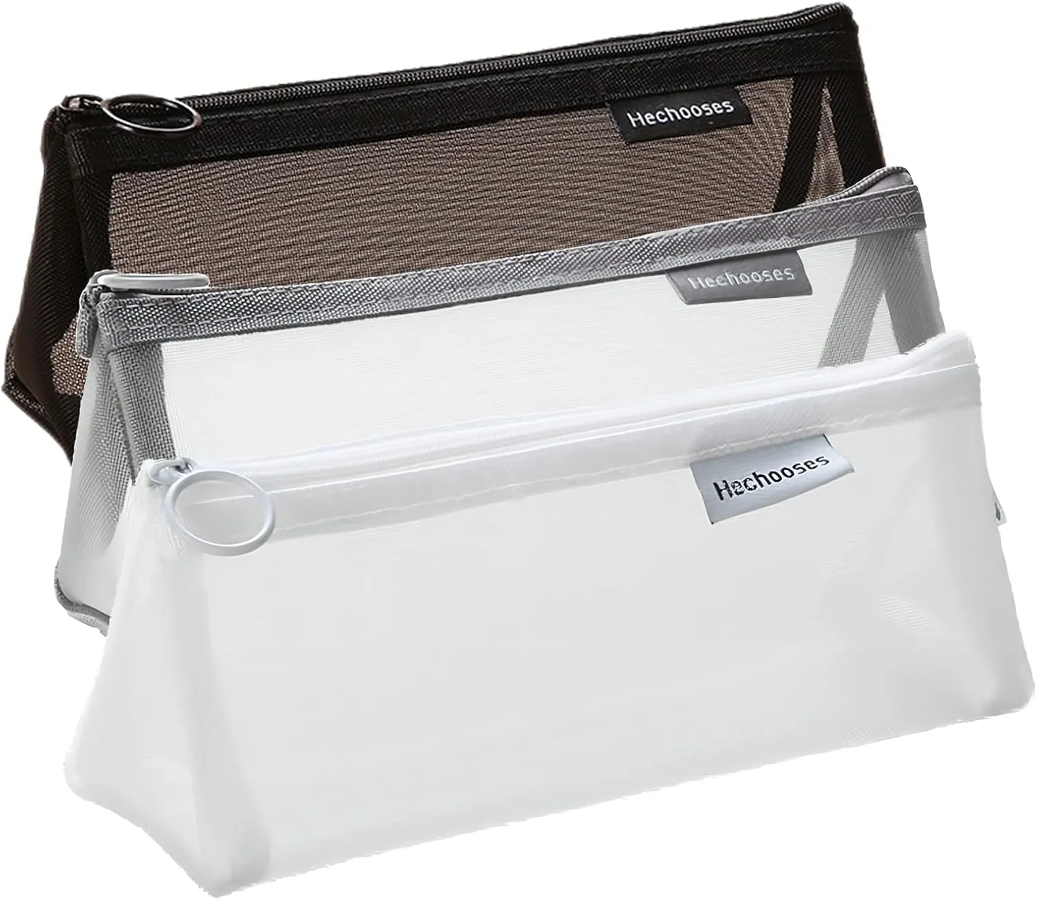Mesh Cosmetic Bag Portable Clear Makeup Bags Mesh Zipper Pouch for Home Office Travel Accessories Organizer 3PCS